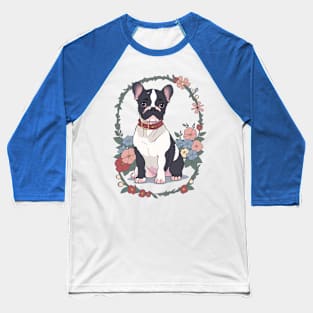 Floral Frenchie's Serenade Baseball T-Shirt